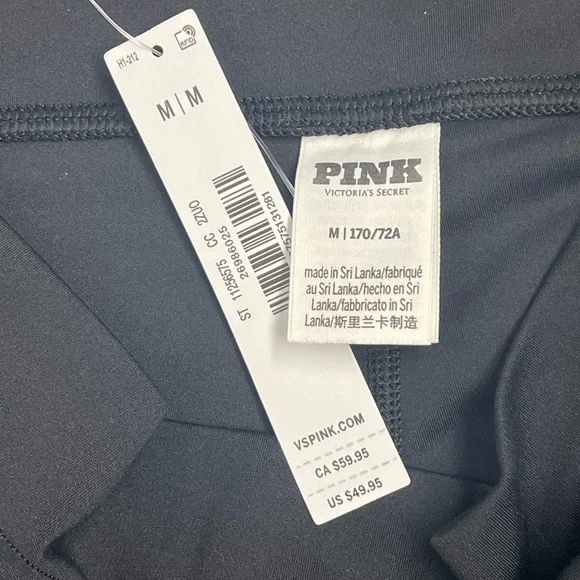 Pink Victoria's Secret Joggers Relay Knit 28” Inseam Black Size Medium NWT - Picture 6 of 7